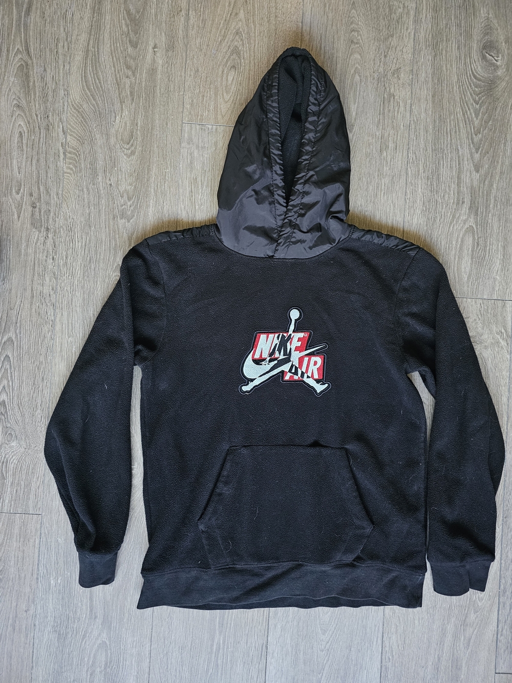 Jordan Black Hoodie with Red and White Logo